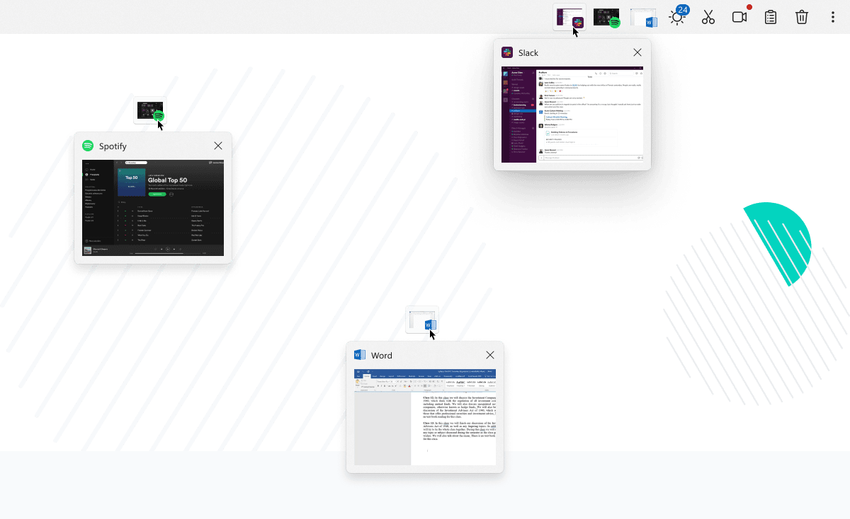 OneLaunch windows previews.