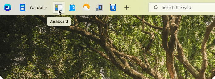 One-click access to various apps on the dock.